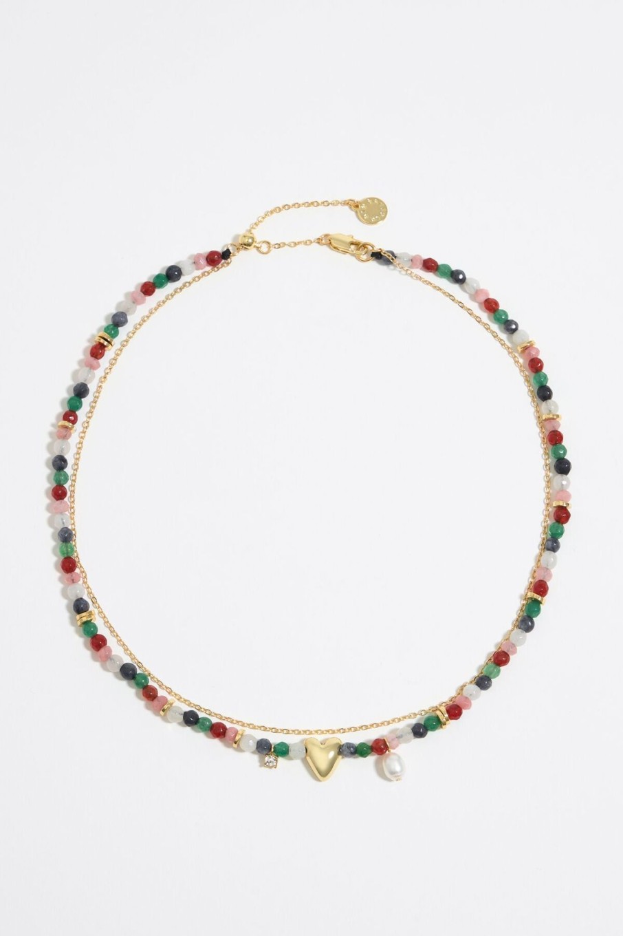 Collares | BIMBA Y LOLA Collar Piedras Multicolores Y Corazon