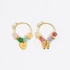 Abecedario | BIMBA Y LOLA Pendientes Letra W Piedras Multicolores