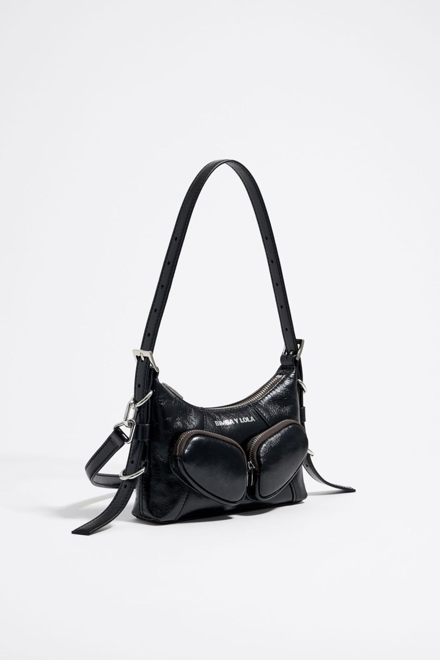 Bolsos Piel | BIMBA Y LOLA Bolso Hobo Pocket Mini Piel Negro