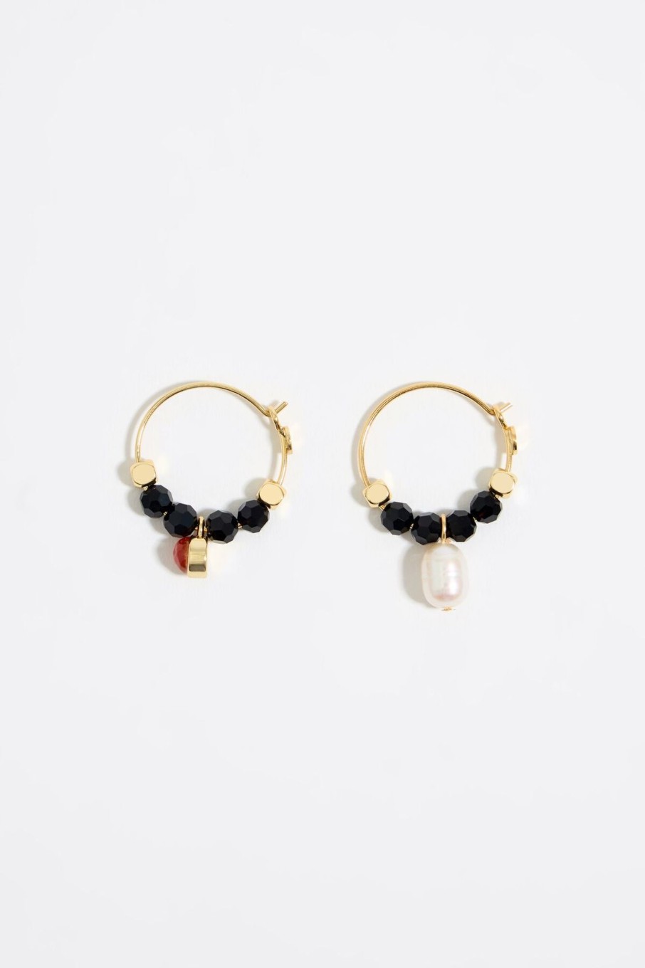 Pendientes | BIMBA Y LOLA Pendientes Aro Dorado Cristales Y Piedra