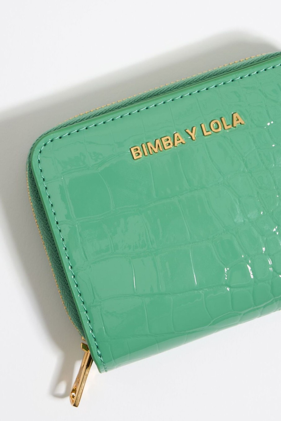 Carteras Y Monederos | BIMBA Y LOLA Cartera Solapa Grabado Cocodrilo Verde