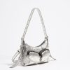 Bolsos Pocket | BIMBA Y LOLA Bolso Hobo Pocket Mini Piel Plateado