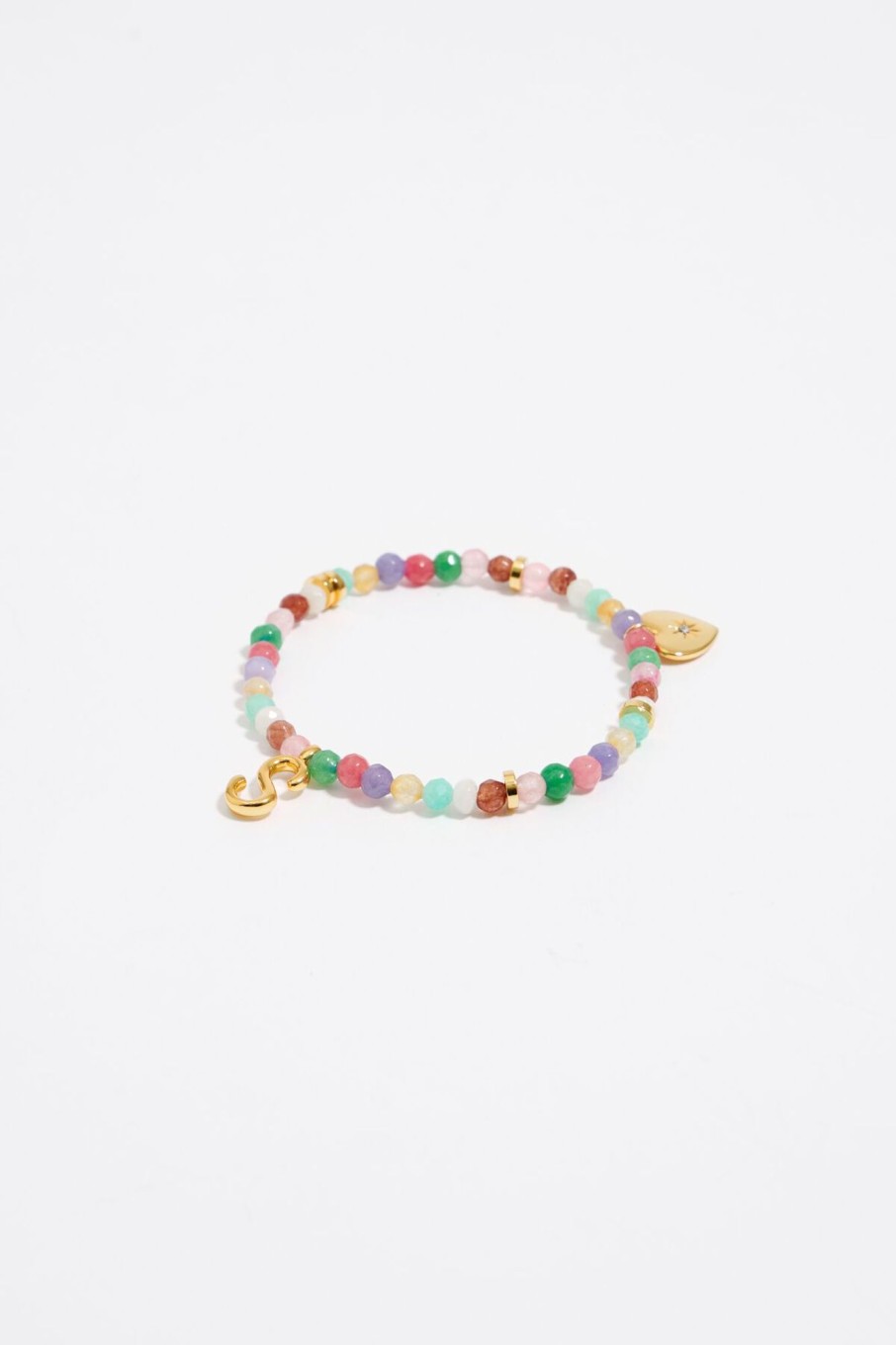 Abecedario | BIMBA Y LOLA Pulsera Letra S Piedras Multicolores