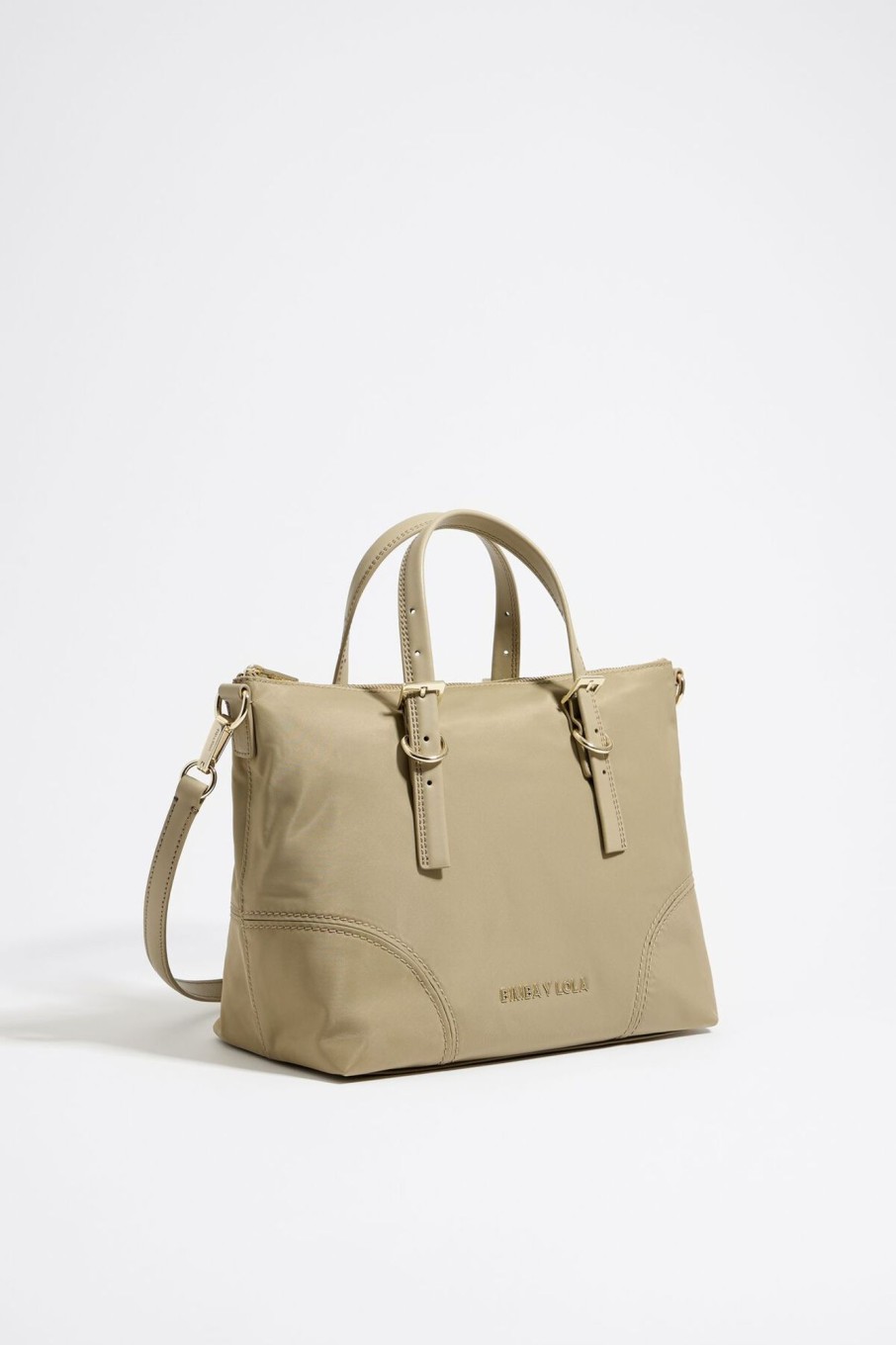 Bolsos Nylon | BIMBA Y LOLA Bolso Shopper Mediano Caqui Claro