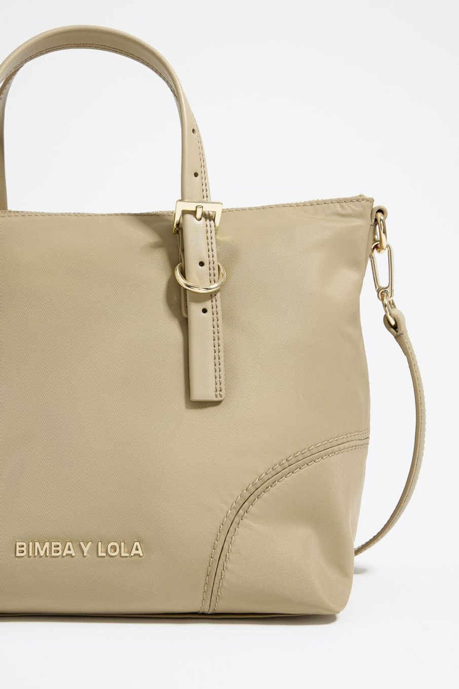 Bolsos Nylon | BIMBA Y LOLA Bolso Shopper Mediano Caqui Claro