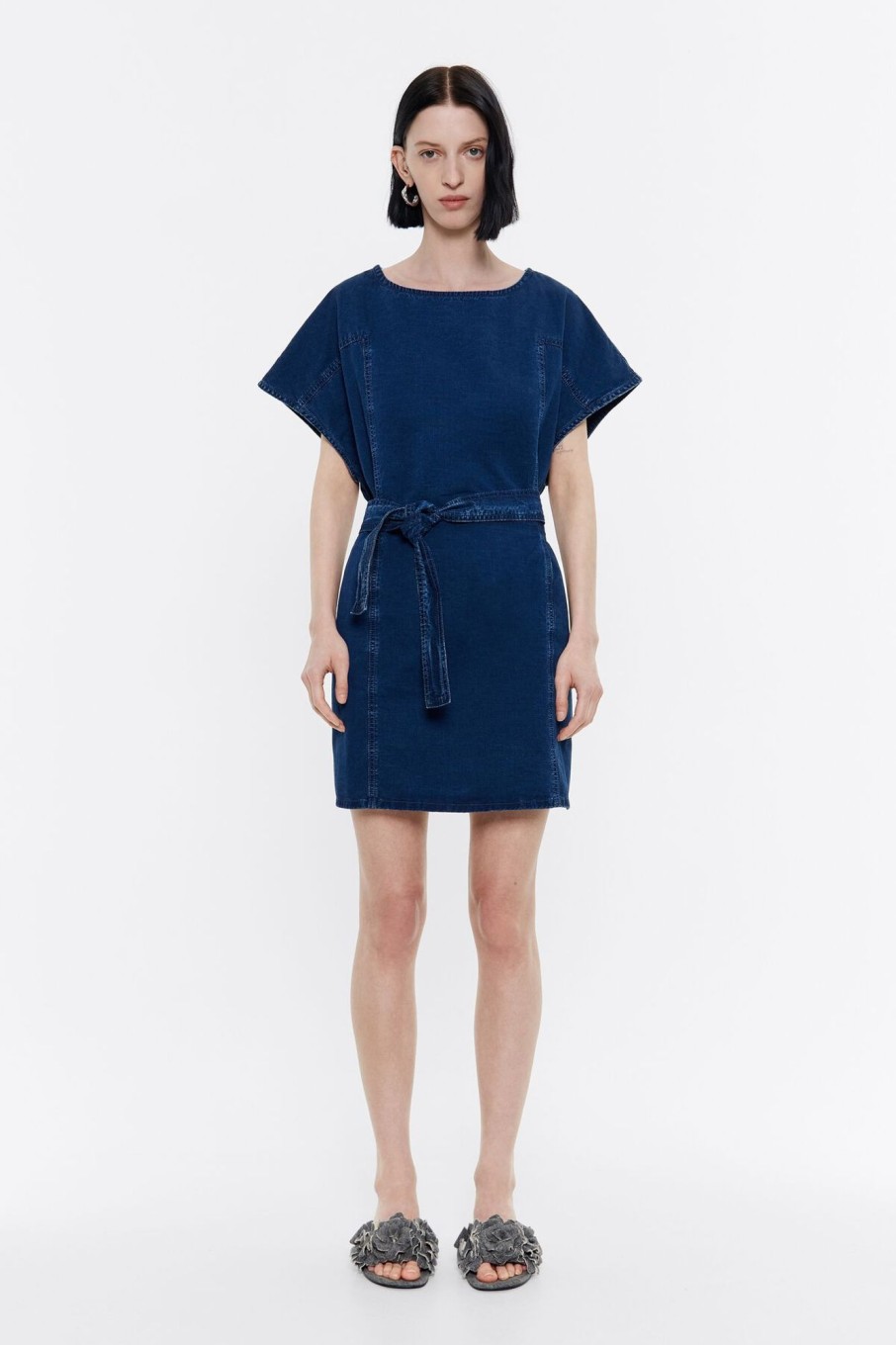 Denim | BIMBA Y LOLA Vestido Corto Denim Indigo Oscuro