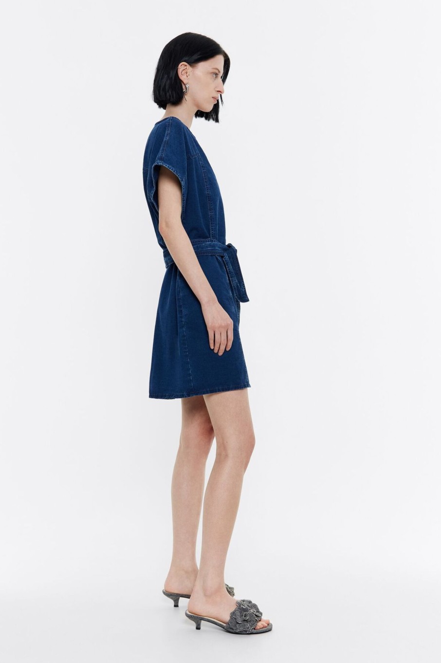 Denim | BIMBA Y LOLA Vestido Corto Denim Indigo Oscuro