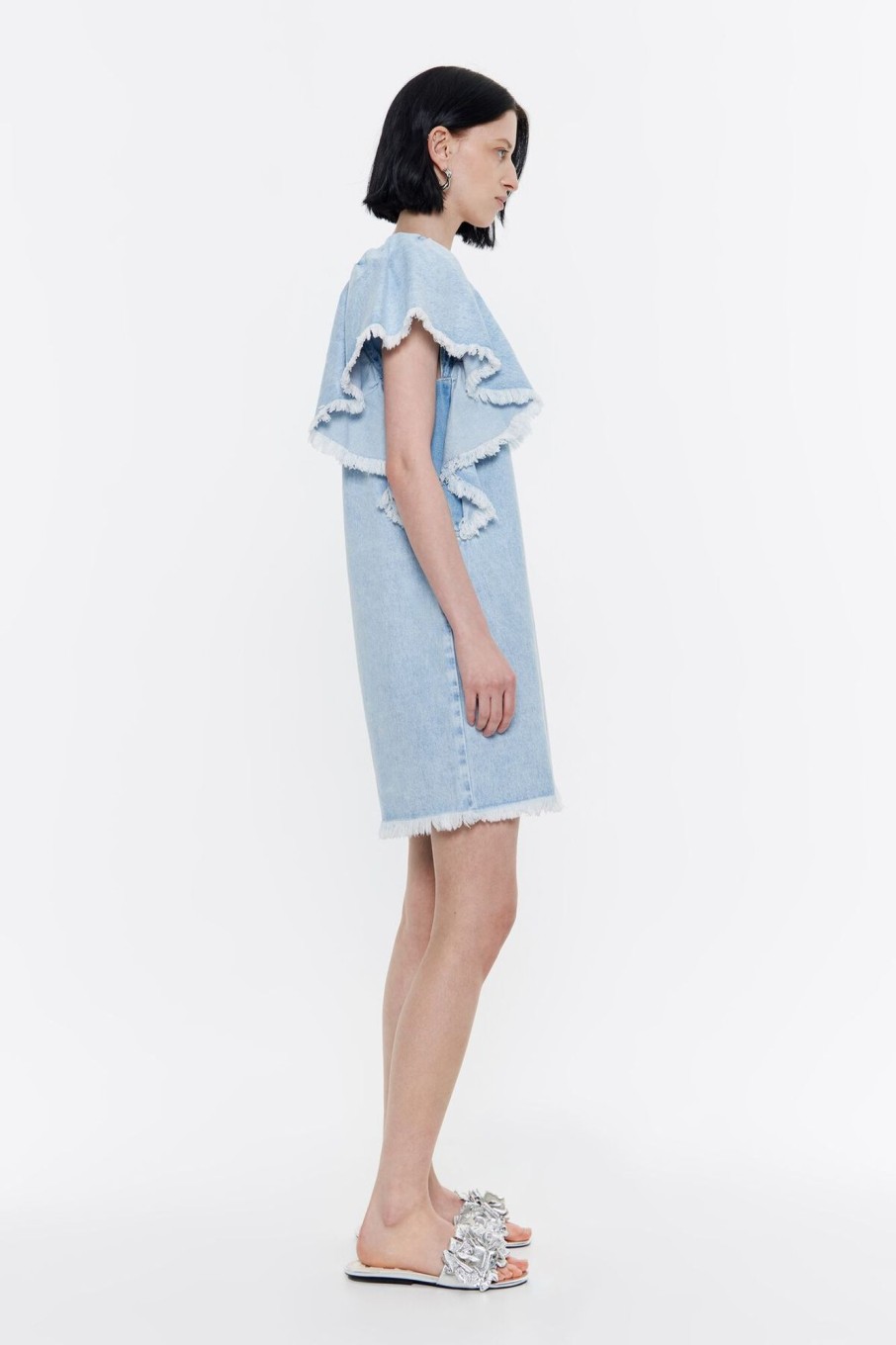 Denim | BIMBA Y LOLA Vestido Denim Volantes Azul Claro