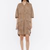 Vestidos Y Monos | BIMBA Y LOLA Vestido Oversize Fluido Camel