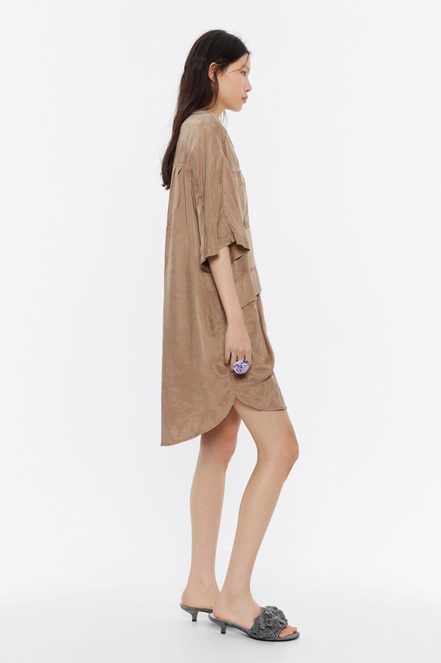 Vestidos Y Monos | BIMBA Y LOLA Vestido Oversize Fluido Camel