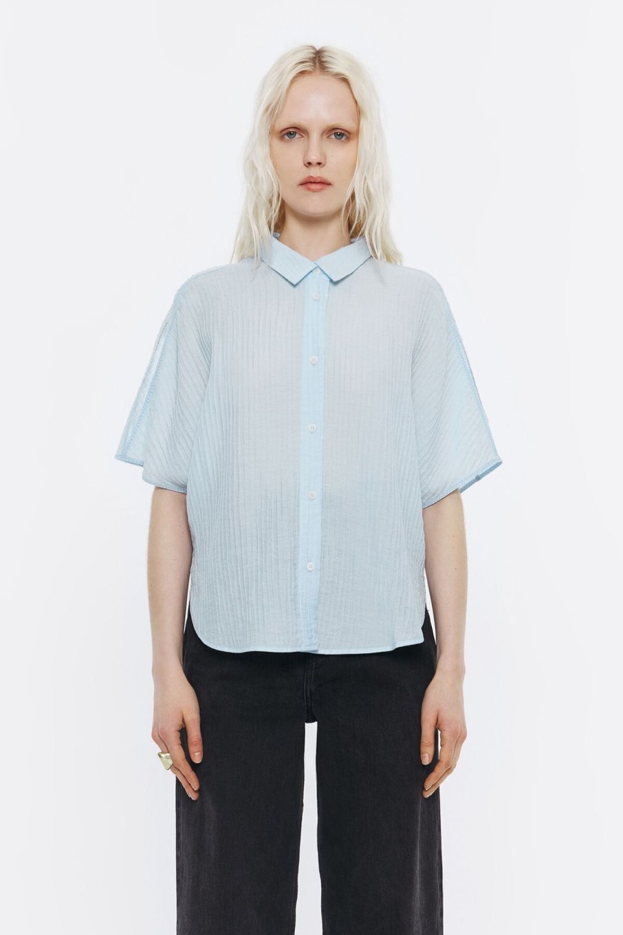 Camisas | BIMBA Y LOLA Camisa Capa Corta Azul Claro