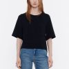 Camisetas | BIMBA Y LOLA Top Recto Punto Roma Negro