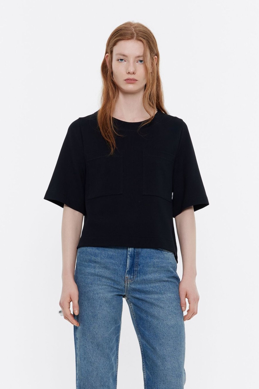 Camisetas | BIMBA Y LOLA Top Recto Punto Roma Negro