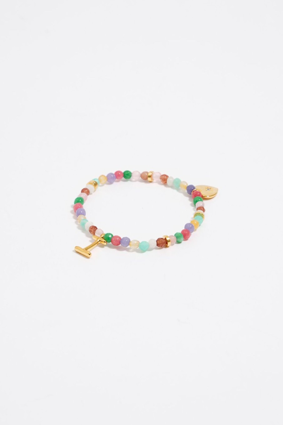 Abecedario | BIMBA Y LOLA Pulsera Letra I Piedras Multicolores