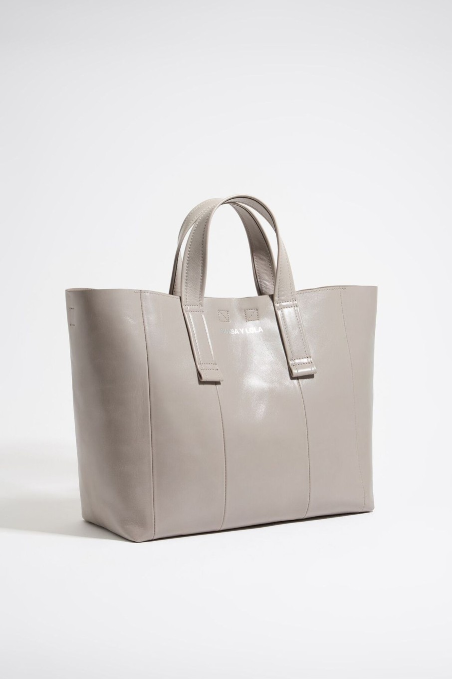 Bolsos Piel | BIMBA Y LOLA Bolso Shopper Grande Piel Gris Verdoso