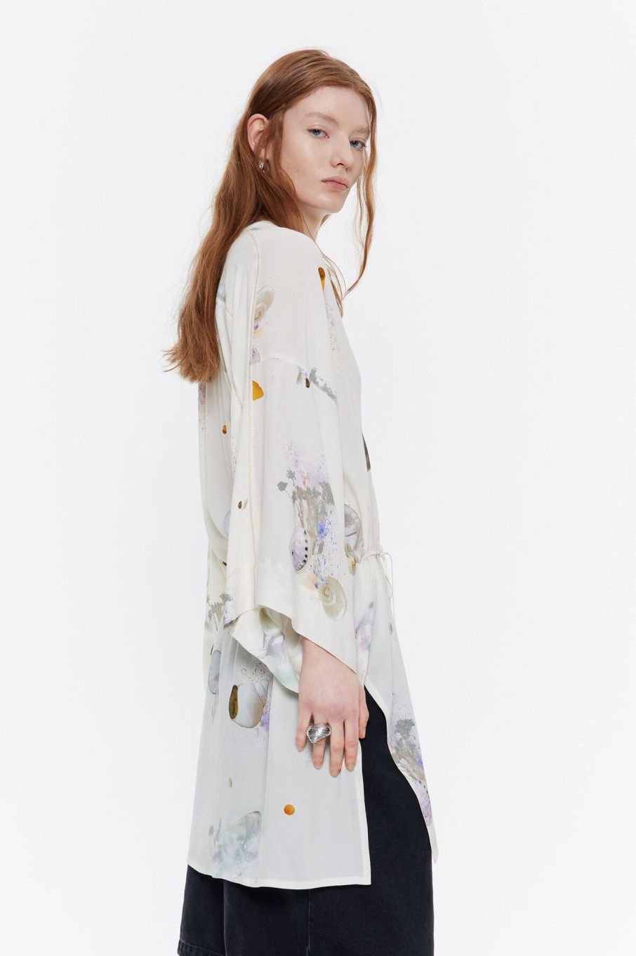 Camisas | BIMBA Y LOLA Camisa Kimono Waves Marfil