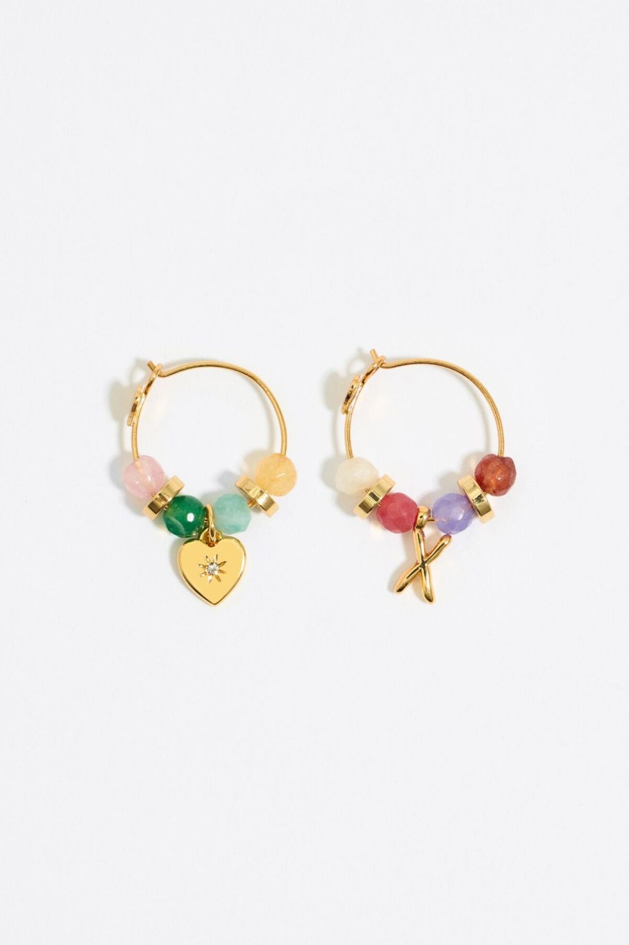 Abecedario | BIMBA Y LOLA Pendientes Letra X Piedras Multicolores