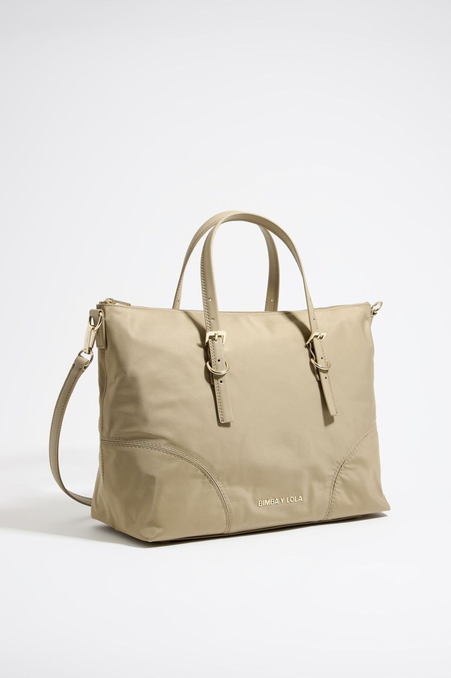 Bolsos Nylon | BIMBA Y LOLA Bolso Shopper Grande Caqui Claro