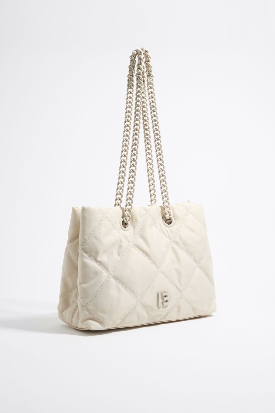 Bolsos Nylon | BIMBA Y LOLA Bolso Shopper Mediano Nylon Acolchado Piedra