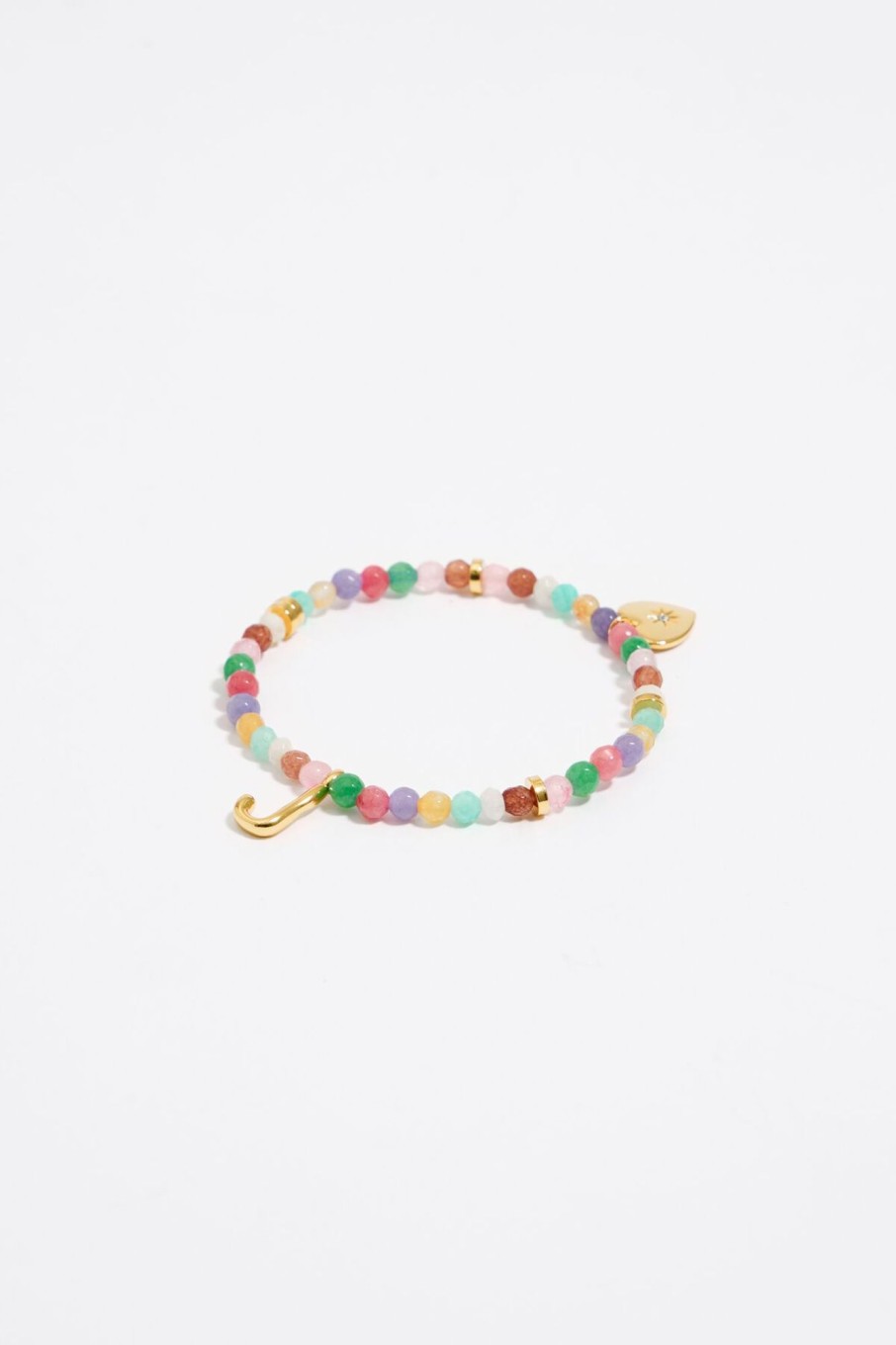 Abecedario | BIMBA Y LOLA Pulsera Letra J Piedras Multicolores