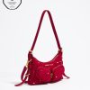 Bolsos Pocket | BIMBA Y LOLA Bolso Hobo Pocket Mini Piel Swarovski Rojo