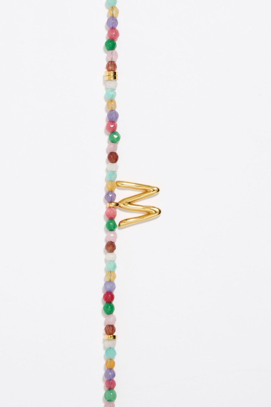 Abecedario | BIMBA Y LOLA Collar Letra W Piedras Multicolores