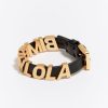 Pulseras | BIMBA Y LOLA Pulsera Letras Logo Piel Negra