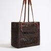 Bolsos De Hombro | BIMBA Y LOLA Bolso Tote Grande Rafia Chocolate