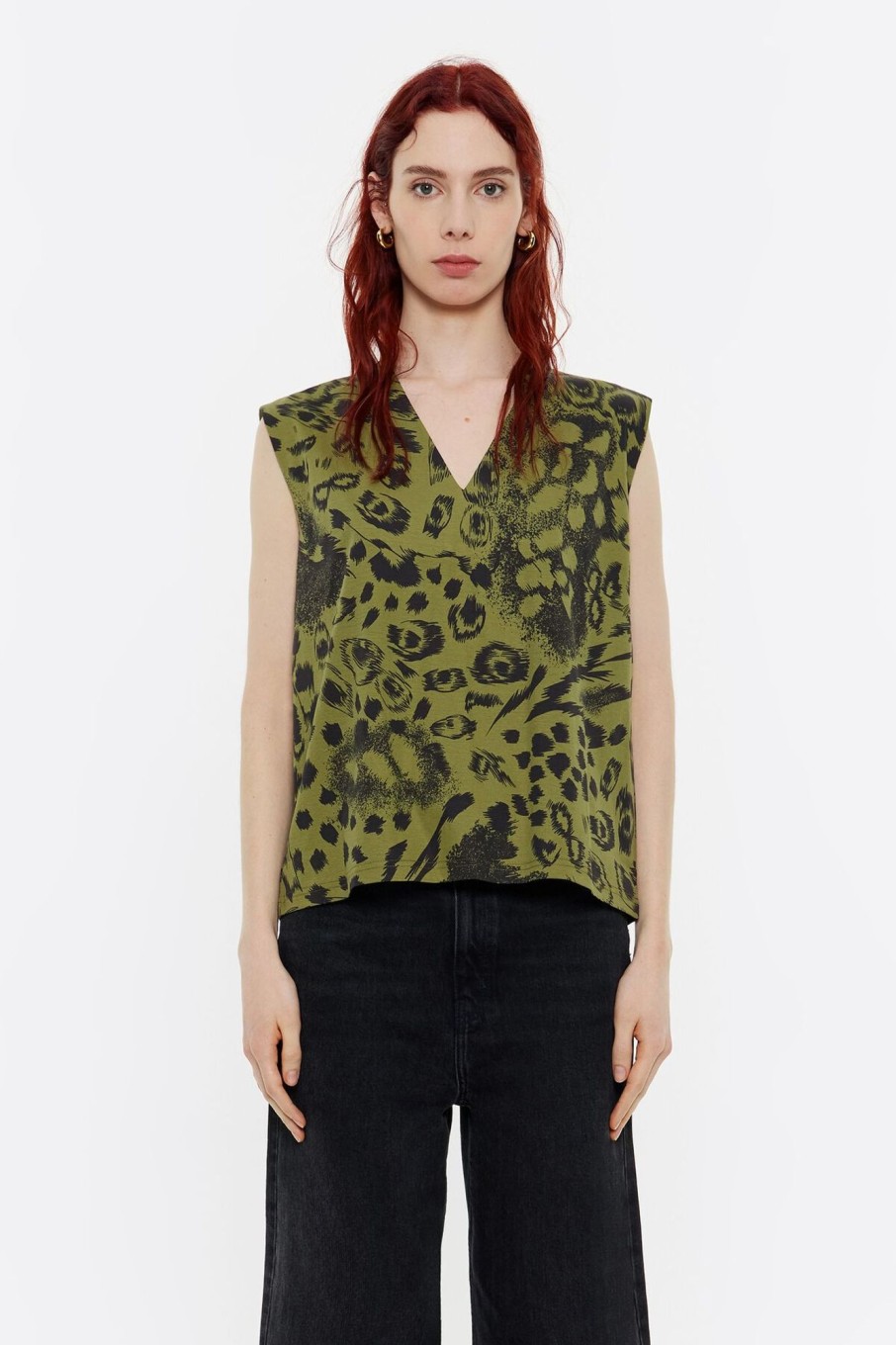 Camisetas | BIMBA Y LOLA Camiseta Recta Animal Mix Verde