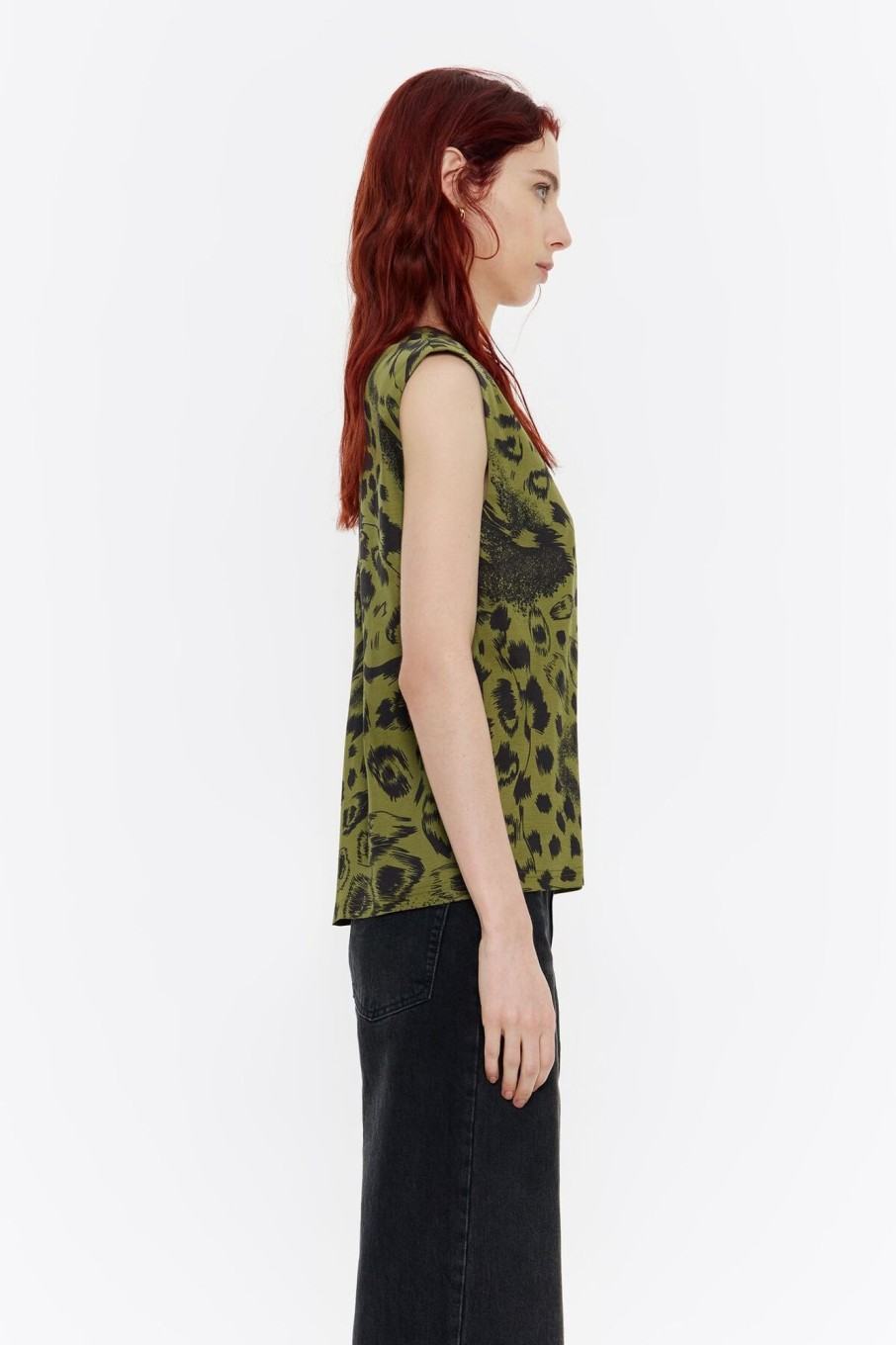 Camisetas | BIMBA Y LOLA Camiseta Recta Animal Mix Verde