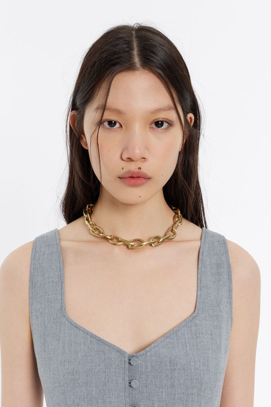 Collares | BIMBA Y LOLA Collar Eslabones Irregulares Dorado