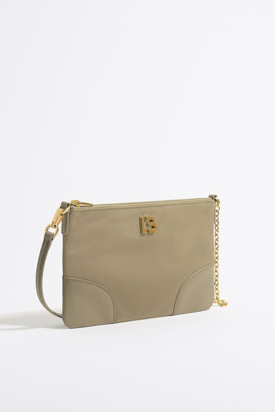 Nylon | BIMBA Y LOLA Bolso Bandolera Mini Caqui Claro