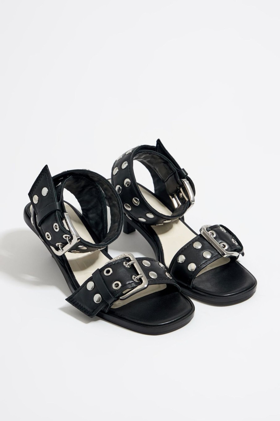 Sandalias | BIMBA Y LOLA Sandalia Tacon Tachas Piel Negra