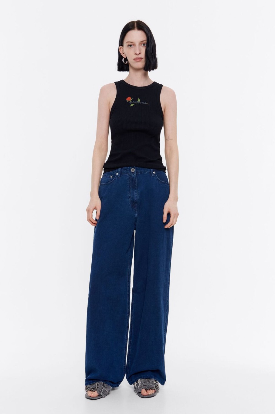 Total Look | BIMBA Y LOLA Wide Leg - Vaquero Indigo Oscuro