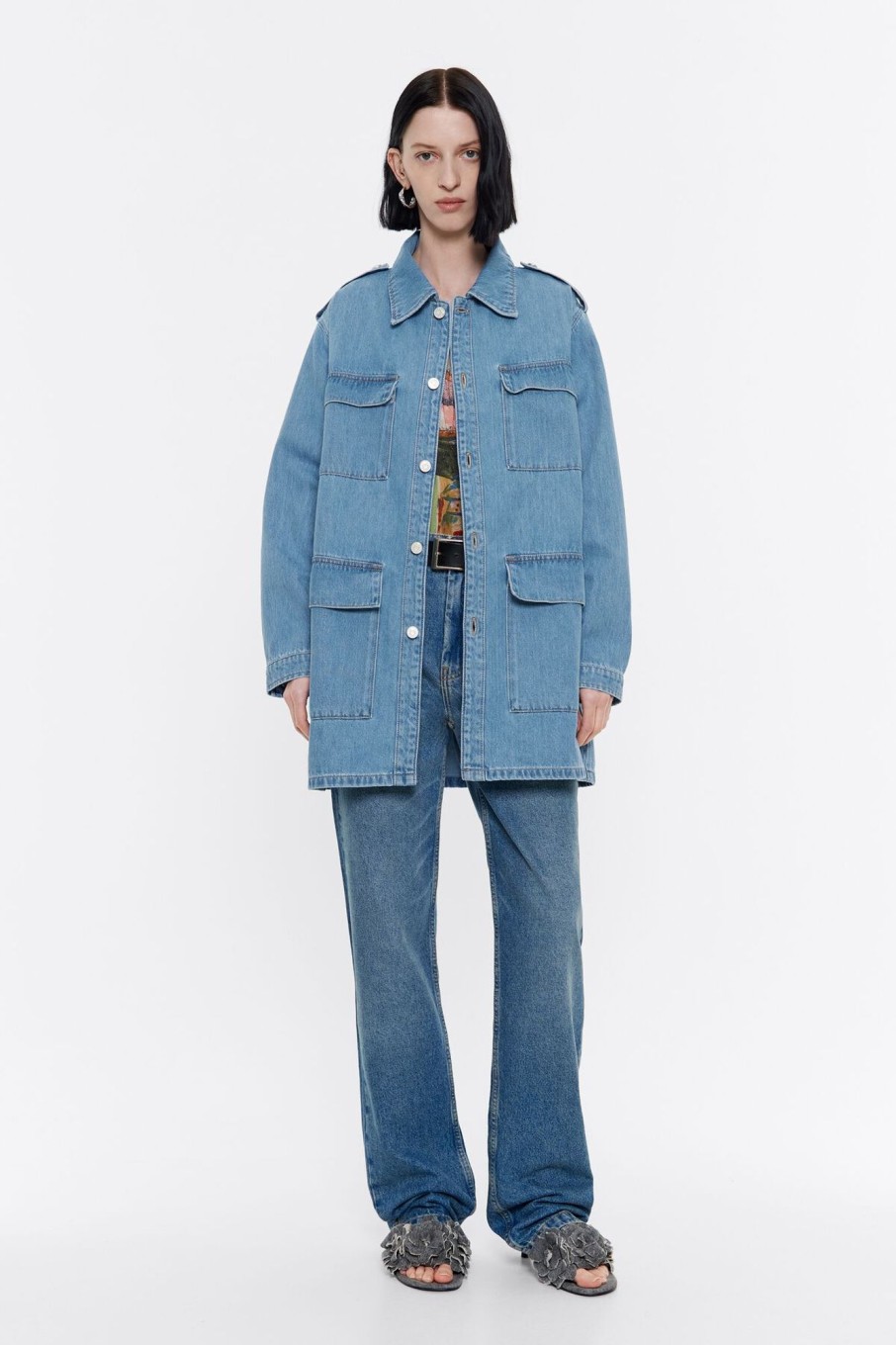 Denim | BIMBA Y LOLA Cazadora Denim Larga Azul