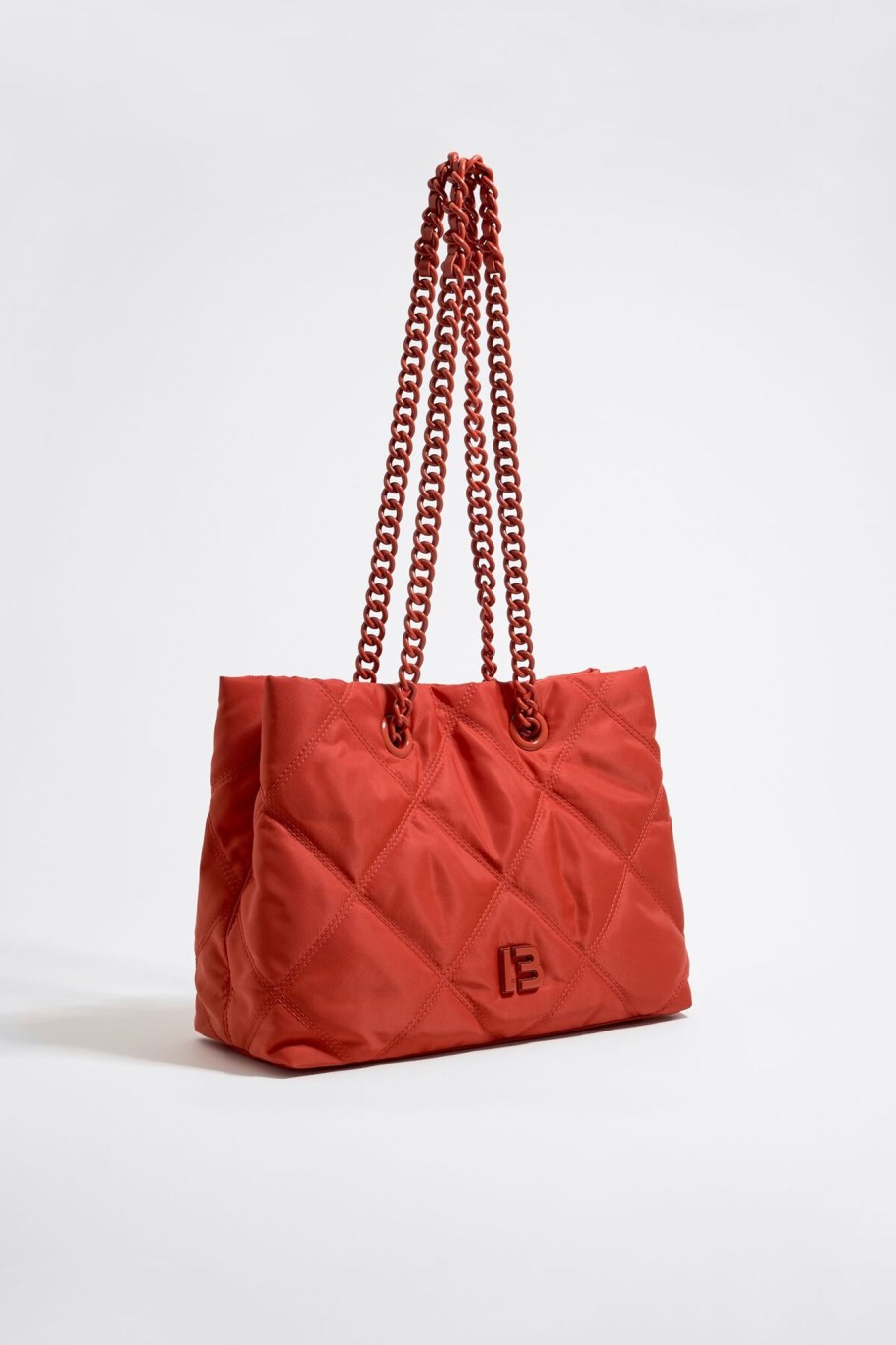 Bolsos Nylon | BIMBA Y LOLA Bolso Shopper Mediano Nylon Acolchado Coral