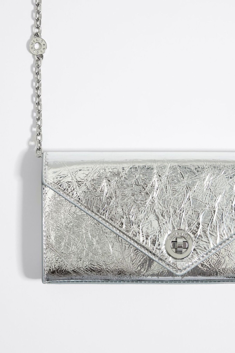 Piel | BIMBA Y LOLA Bolso Solapa Mini Piel Plata