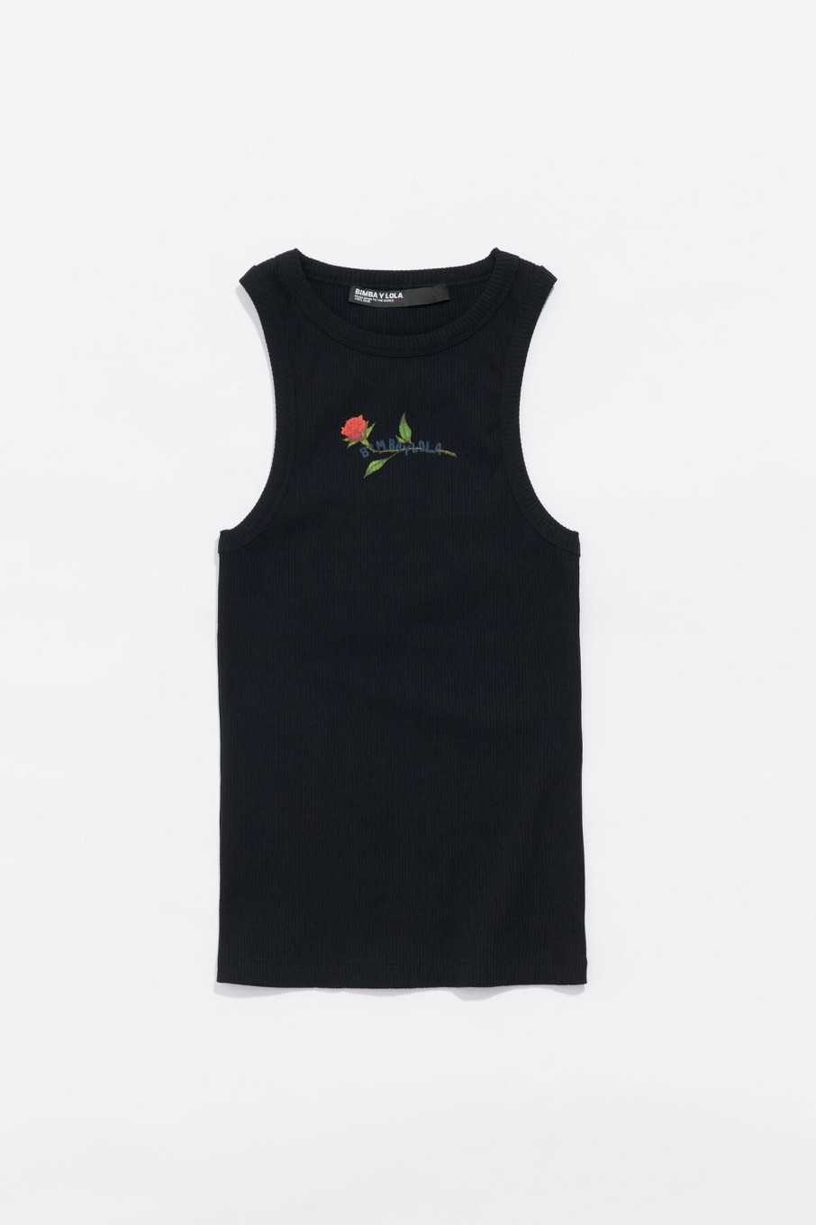 Camisetas | BIMBA Y LOLA Top Ajustado Logo Estampado Negro