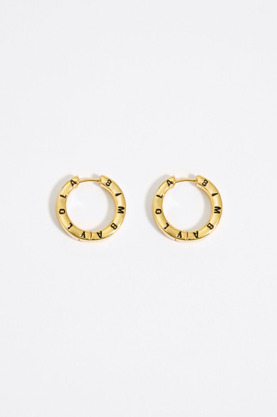 Pendientes | BIMBA Y LOLA Pendientes Aro Dorado Logo Negro