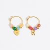 Abecedario | BIMBA Y LOLA Pendientes Letra R Piedras Multicolores