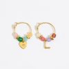 Abecedario | BIMBA Y LOLA Pendientes Letra L Piedras Multicolores