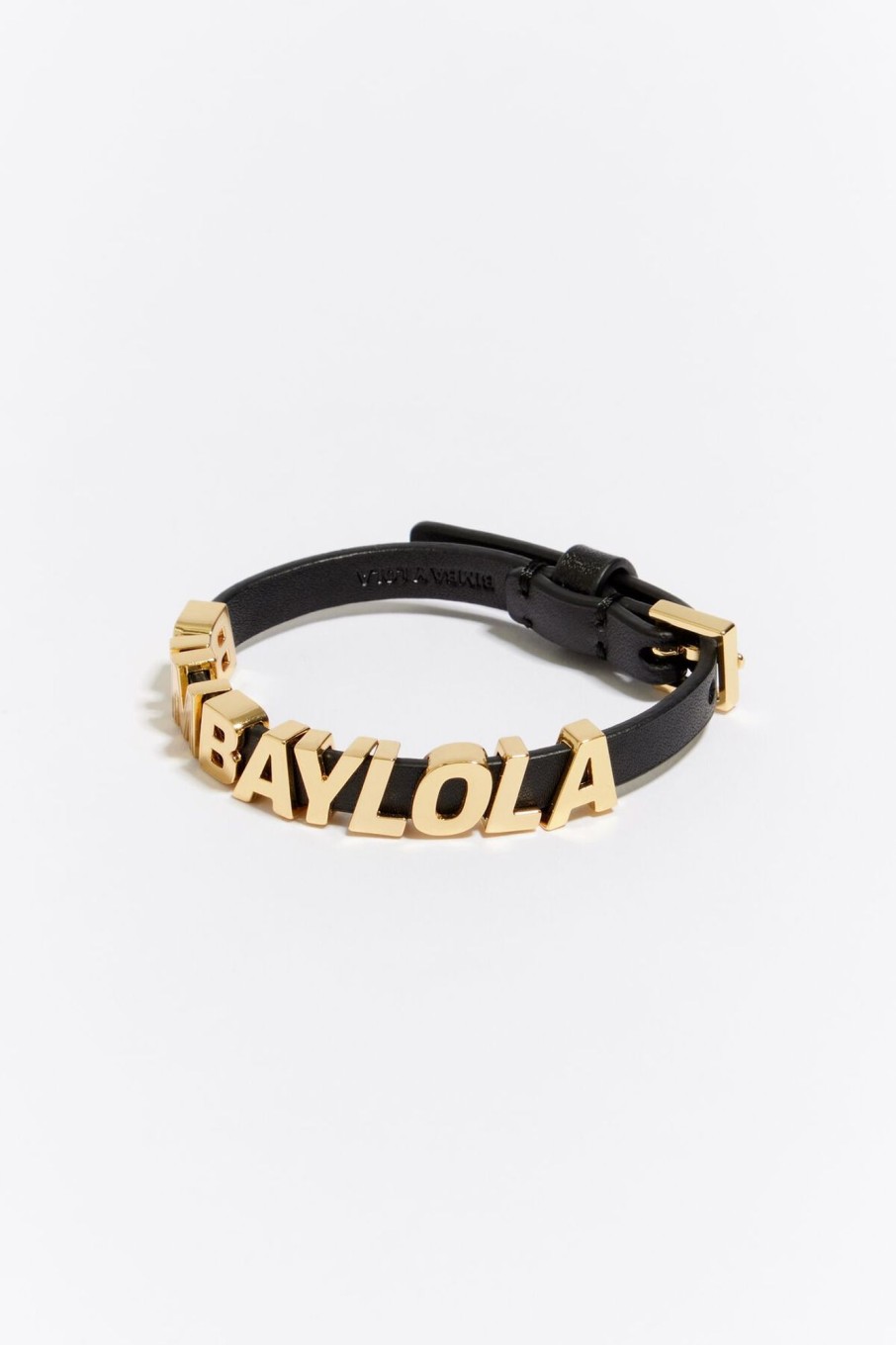 Pulseras | BIMBA Y LOLA Pulsera Fina Letras Logo Piel Negra