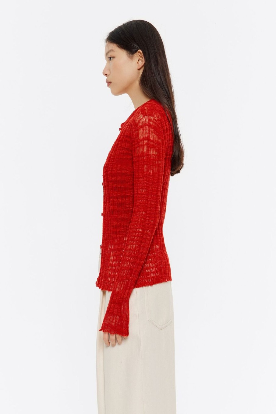 Punto | BIMBA Y LOLA Cardigan Ajustado Punto Rojo