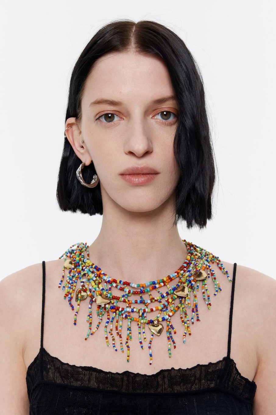 Collares | BIMBA Y LOLA Collar Corazones Y Abalorios Multicolores