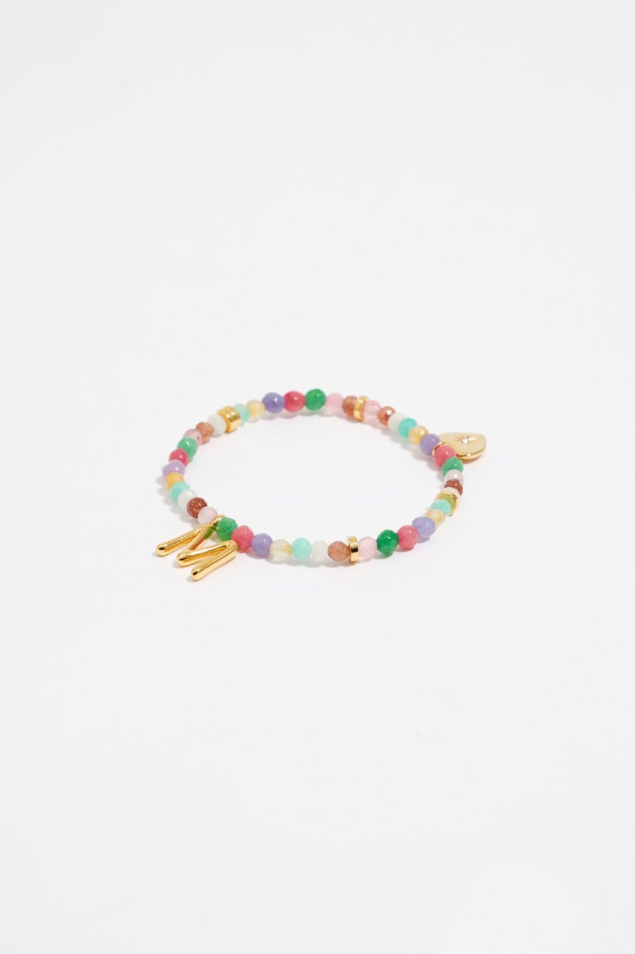 Abecedario | BIMBA Y LOLA Pulsera Letra M Piedras Multicolores