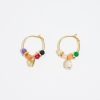 Pendientes | BIMBA Y LOLA Pendientes Aro Corazon Y Perla Multicolor