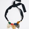 Collares | BIMBA Y LOLA Collar Piedras Hojas Dorado Mate