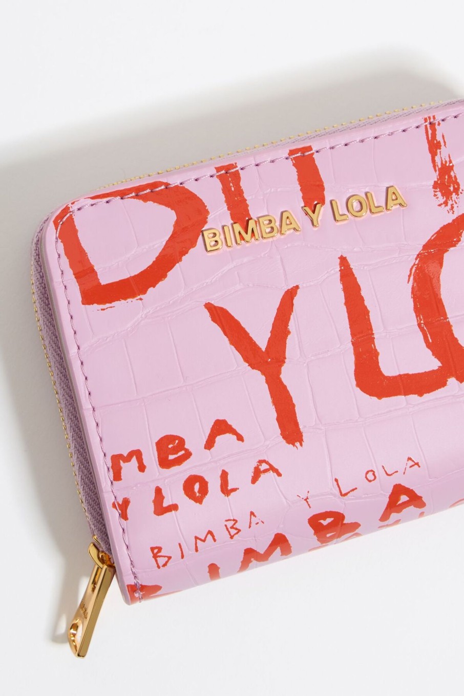 Carteras Y Monederos | BIMBA Y LOLA Cartera Solapa Grabado Cocodrilo Rosa