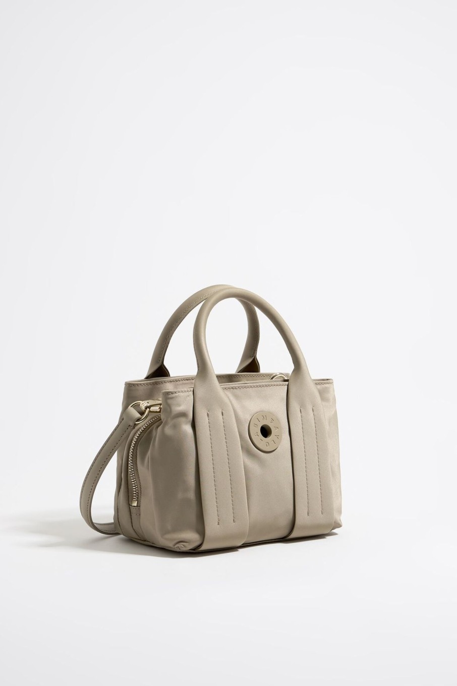 Bolsos Nylon | BIMBA Y LOLA Bolso De Mano Pequeno Nylon Caqui Claro