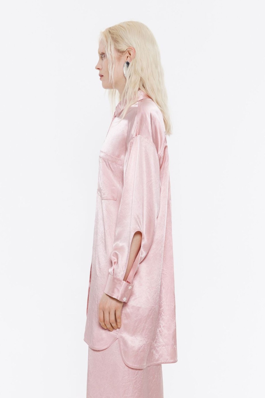 Camisas | BIMBA Y LOLA Camisa Oversize Saten Rosa